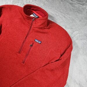 Patagonia Better Sweater Pullover Mens Small Red 1/4 Zip Fleece Jacket Outdoor